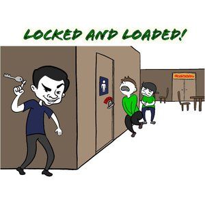 Locked and Loaded Stolen Bathroom Key VinDicktive Mens 100%Poly Green T Shirt XL